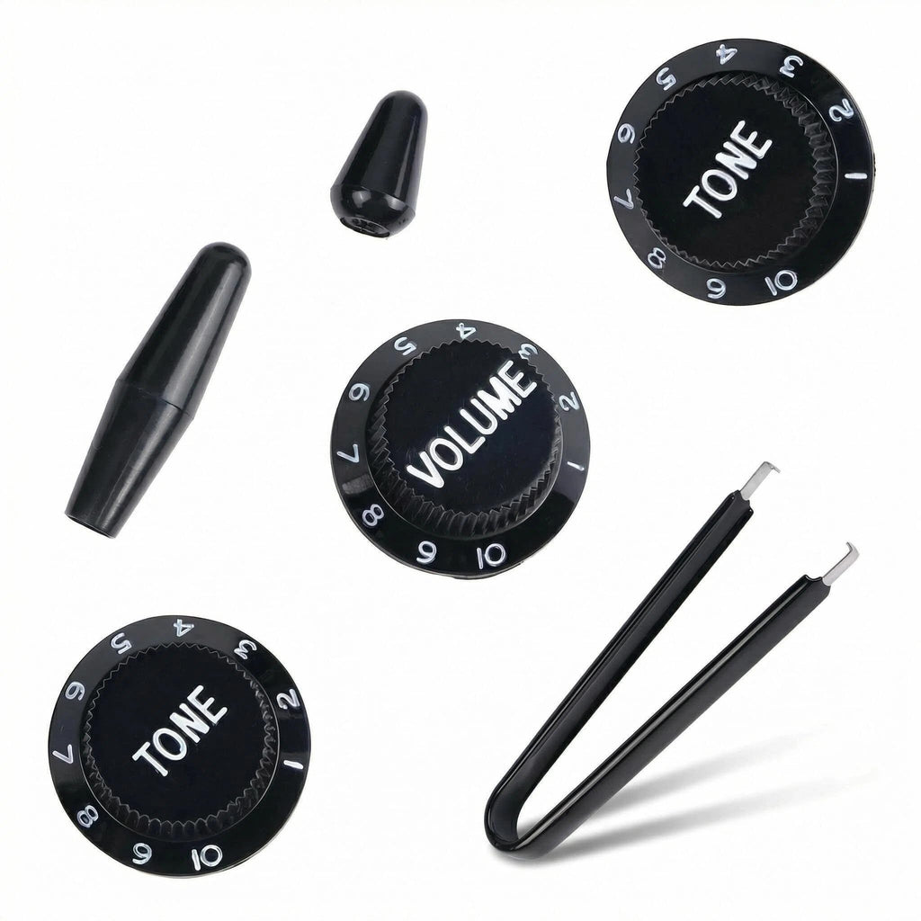 Black 1 Volume 2 Tone Guitar Control Knobs Set Z482409