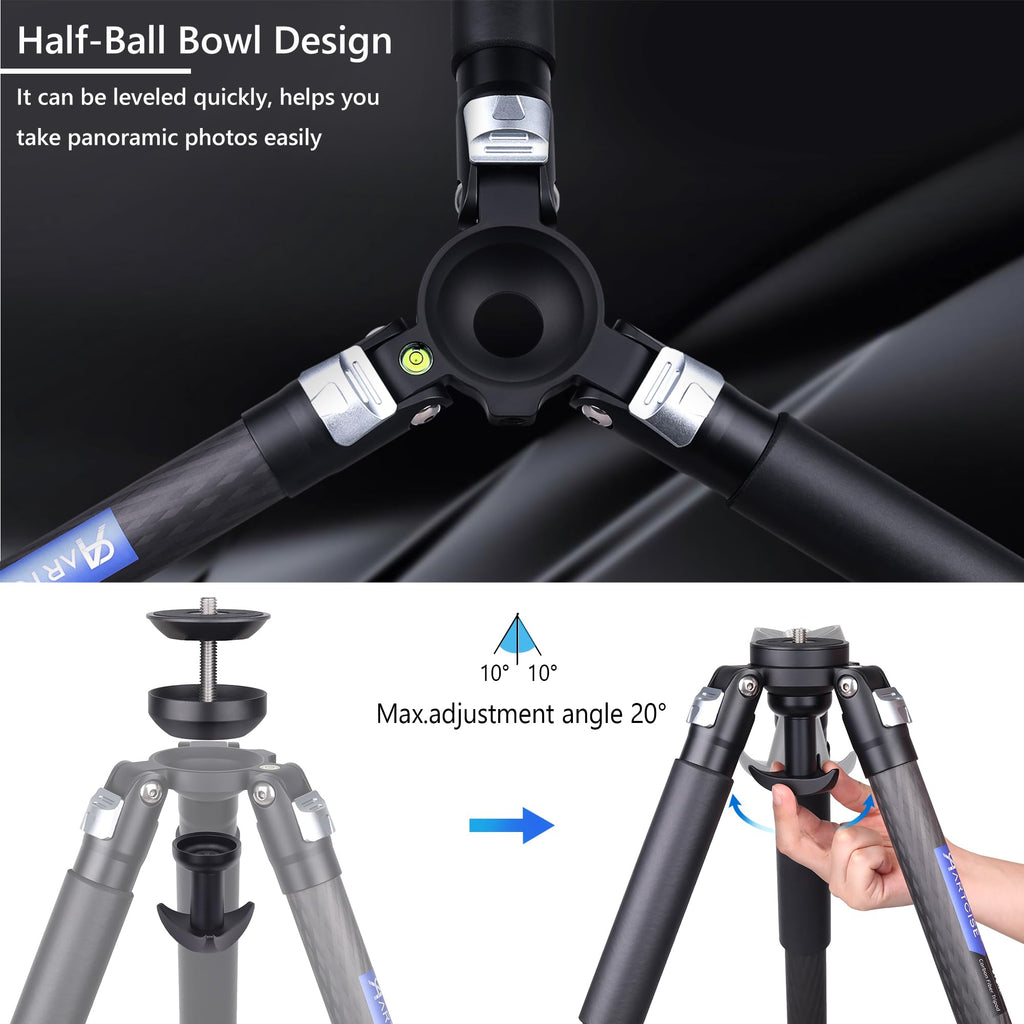 Carbon Fiber 32mm Tube Camera Tripod with 65mm Bowl Adapter U383