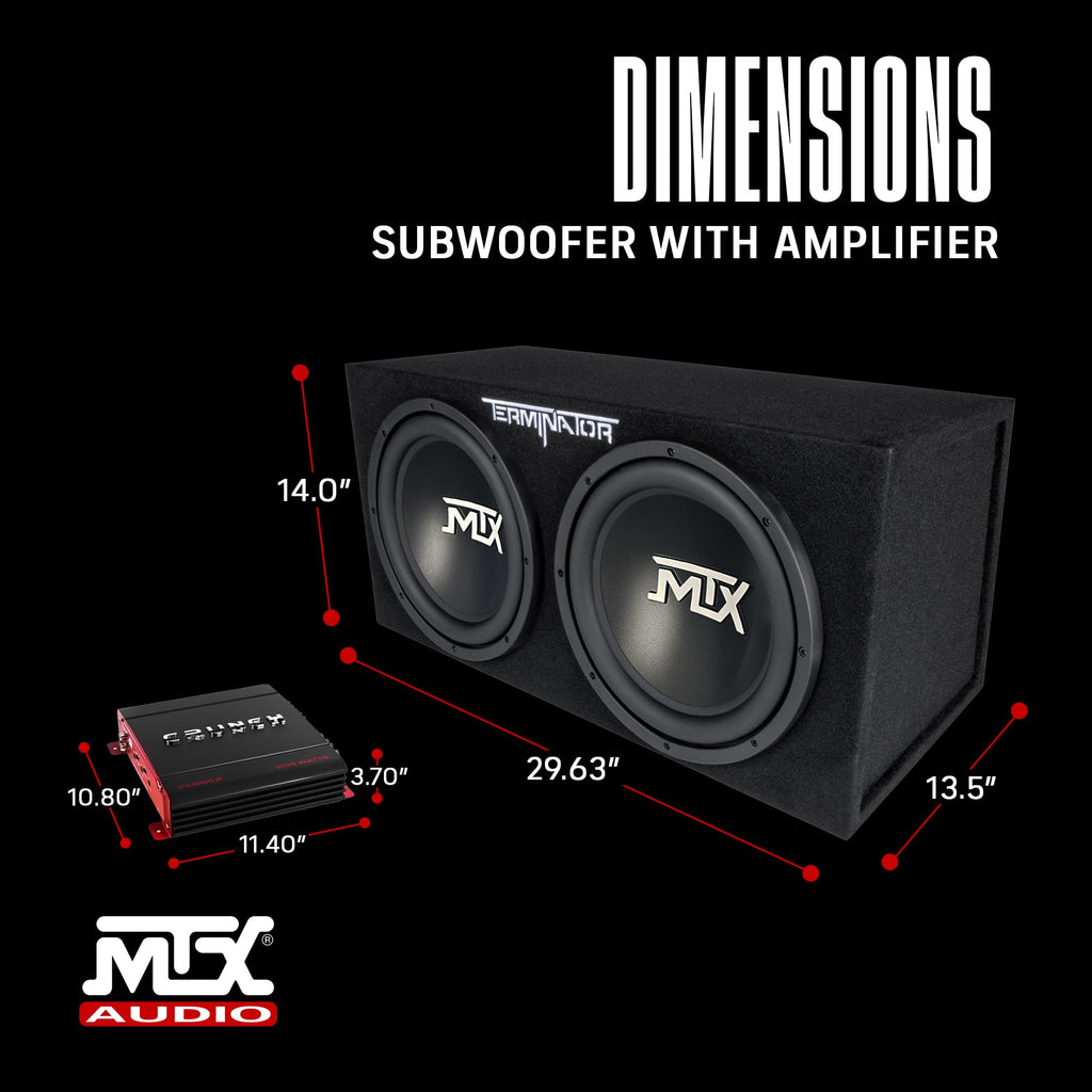 1000 Watt 2 Channel Amplifier with 12 Inch Subwoofer Enclosure I581901