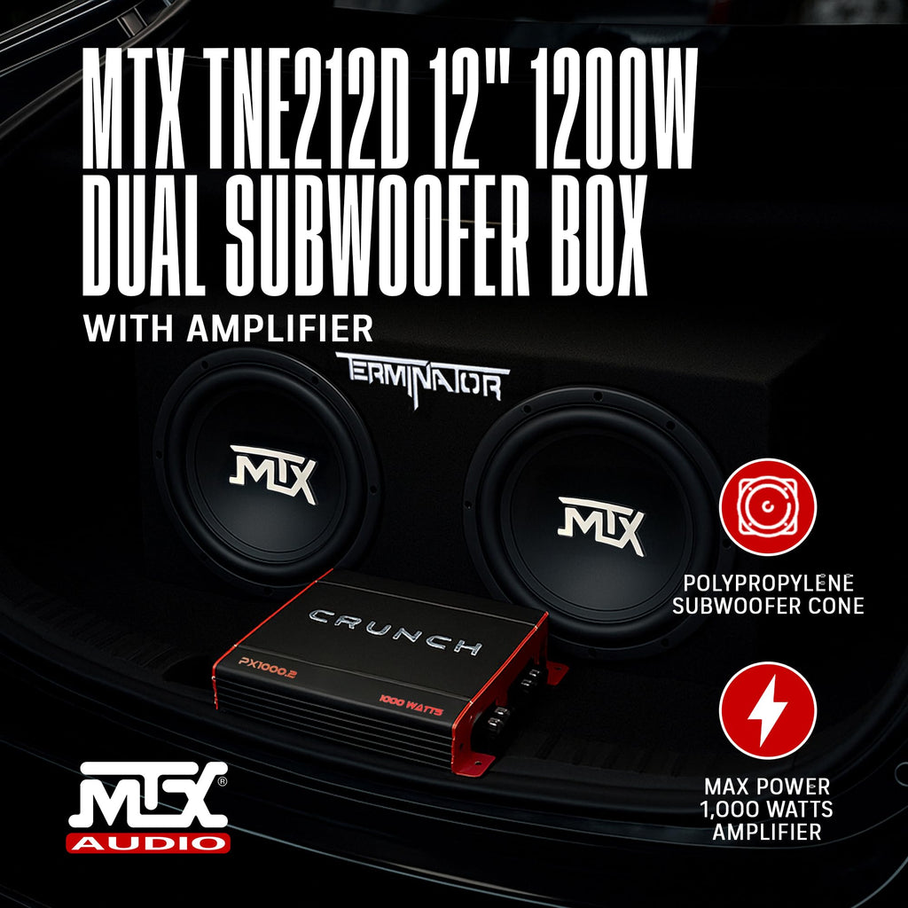 1000 Watt 2 Channel Amplifier with 12 Inch Subwoofer Enclosure I581901
