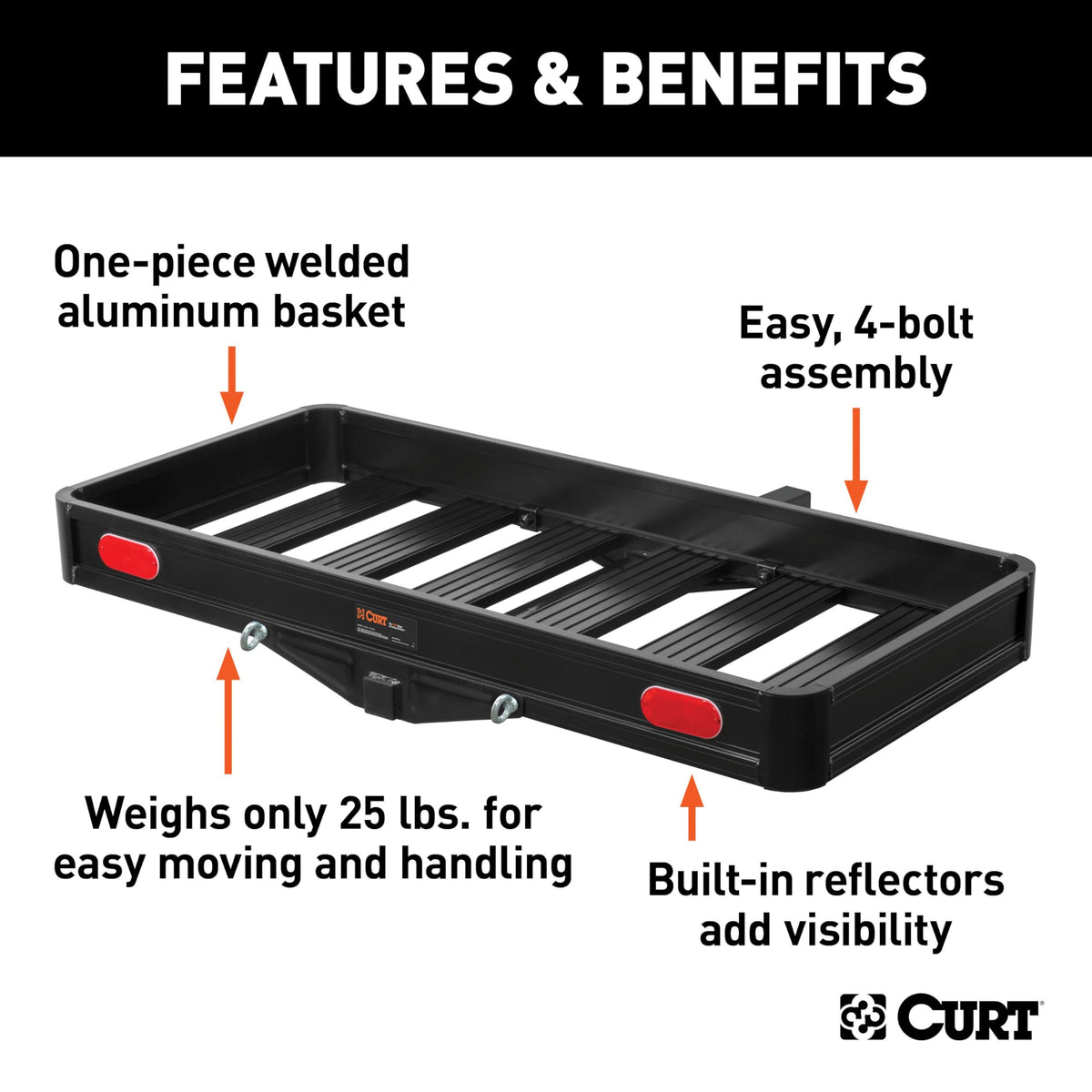 Black Aluminum Hitch Cargo Carrier H16538