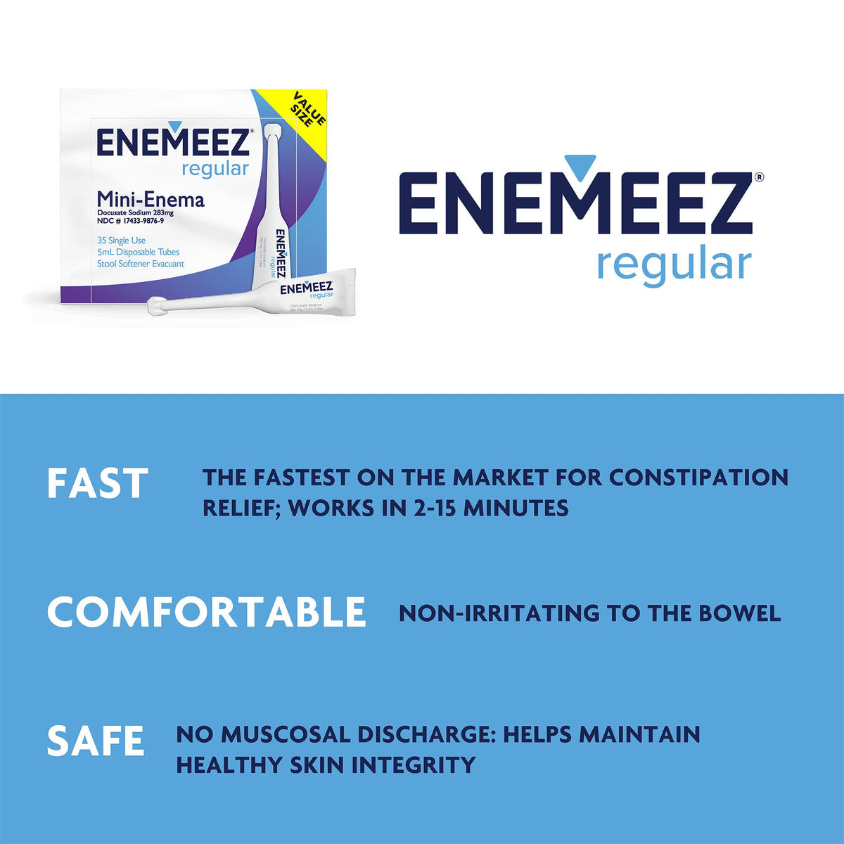 Docusate Sodium Mini Enemas Stool Softeners 35 Count Z266