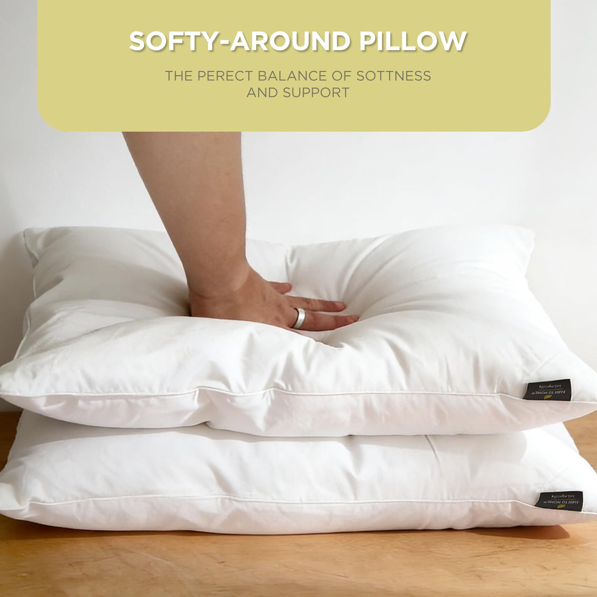 Feather and Down Pillows, 100% Organic Cotton Cover O707302