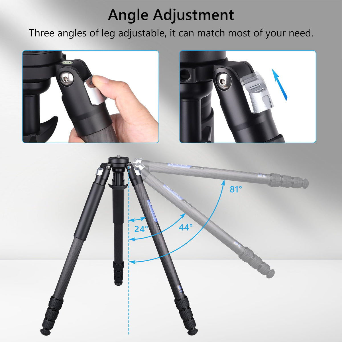 Carbon Fiber 32mm Tube Camera Tripod with 65mm Bowl Adapter U383