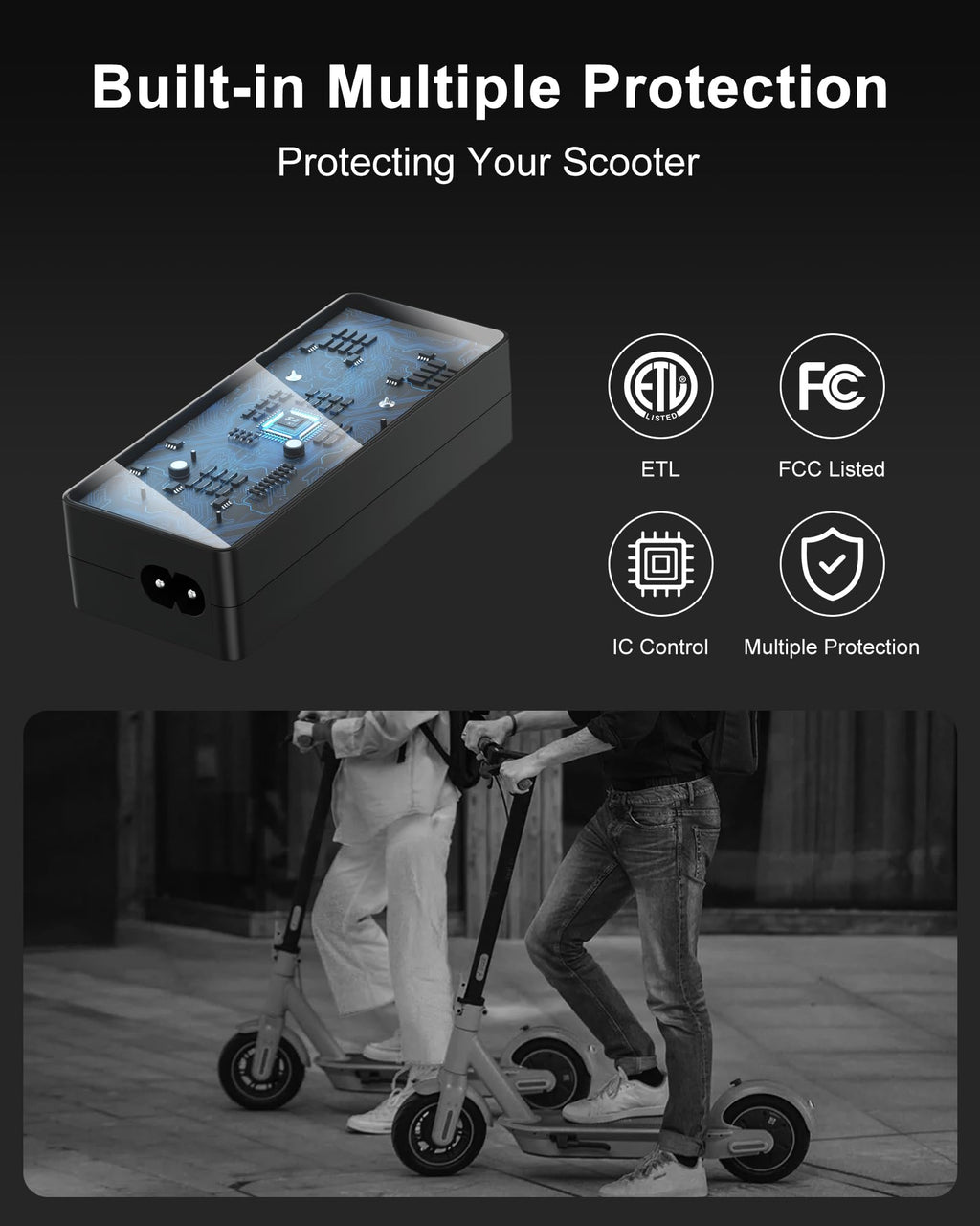 42V 2A Electric Scooter Charger with LED Indicator O33066