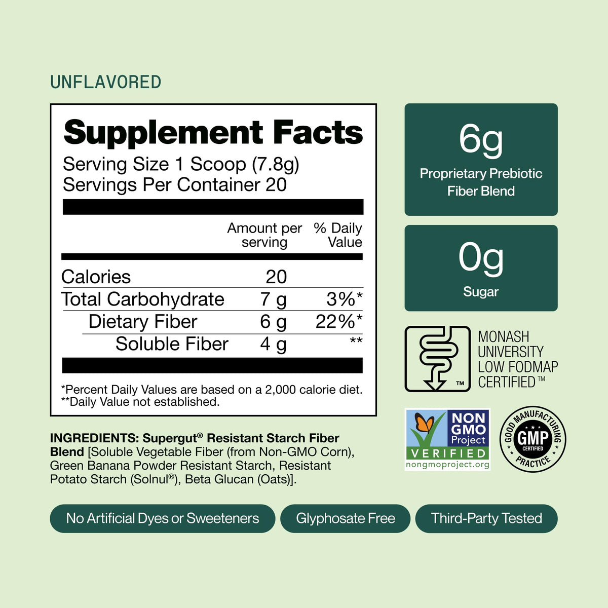 High Fiber GLP-1 Supplement Powder Drink Mix 20 Servings D748