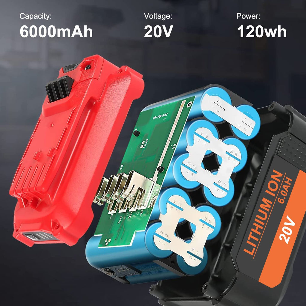 20V 6000mAh Replacement Battery 2 Packs O2842