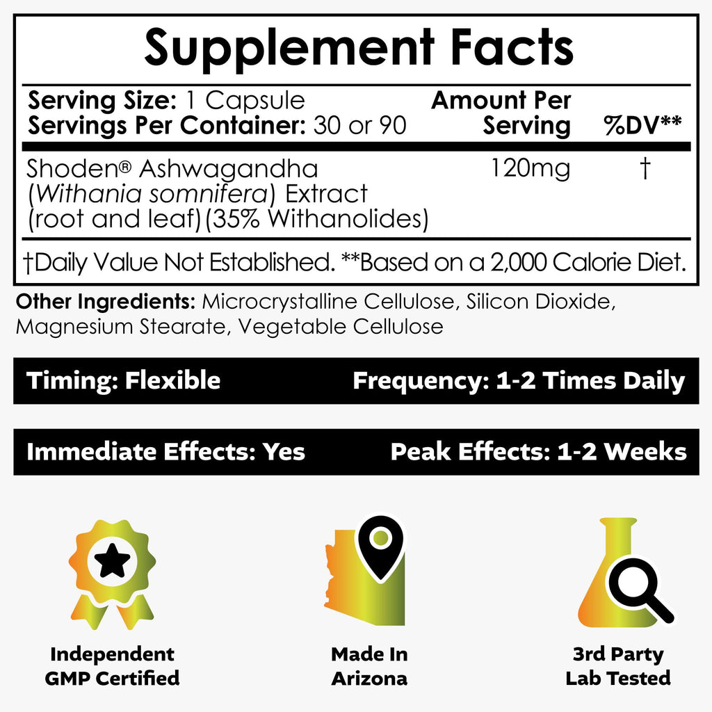 Ashwagandha Extract Capsules 120mg 30 Count Q971
