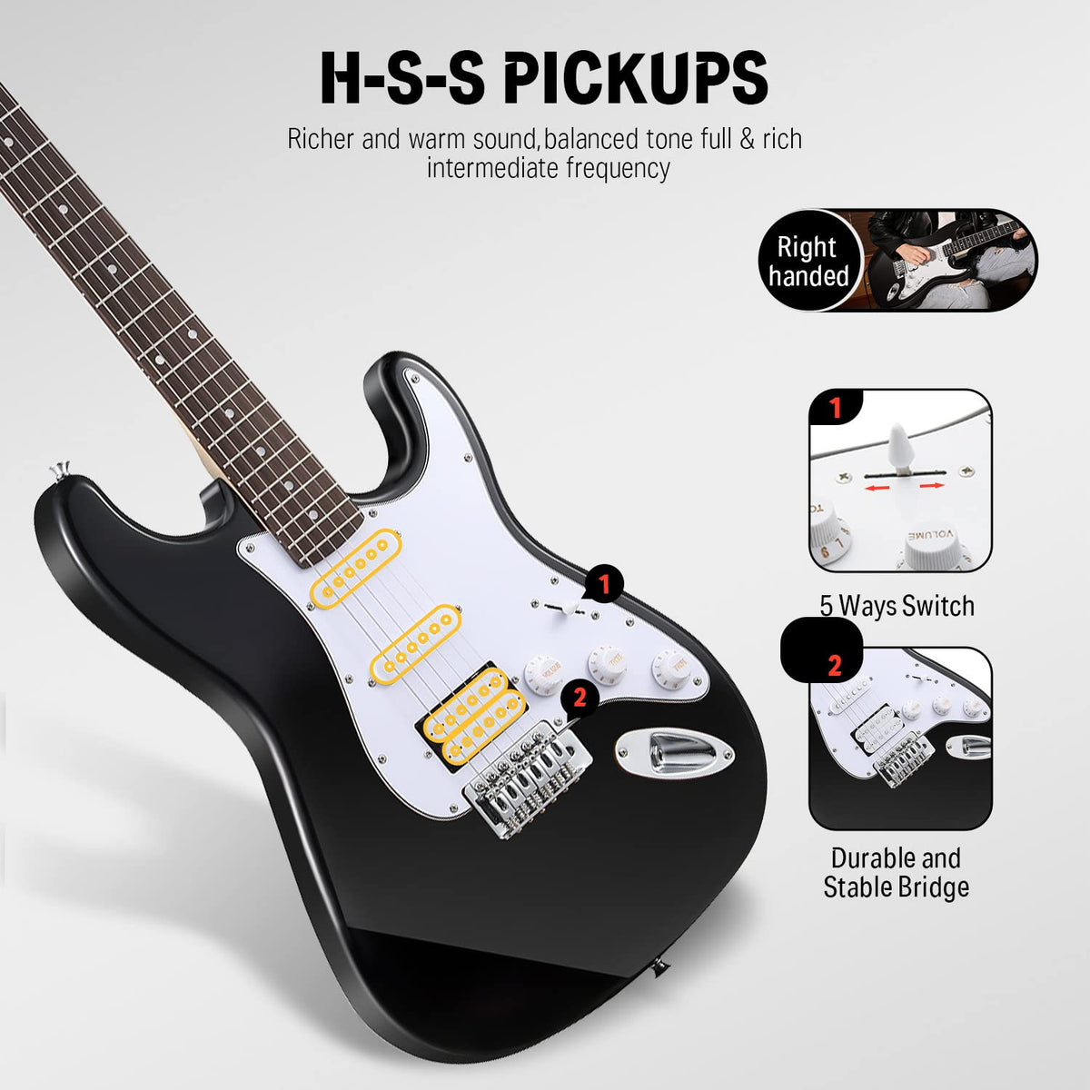 39 Inch Electric Guitar Beginner Kit Y866