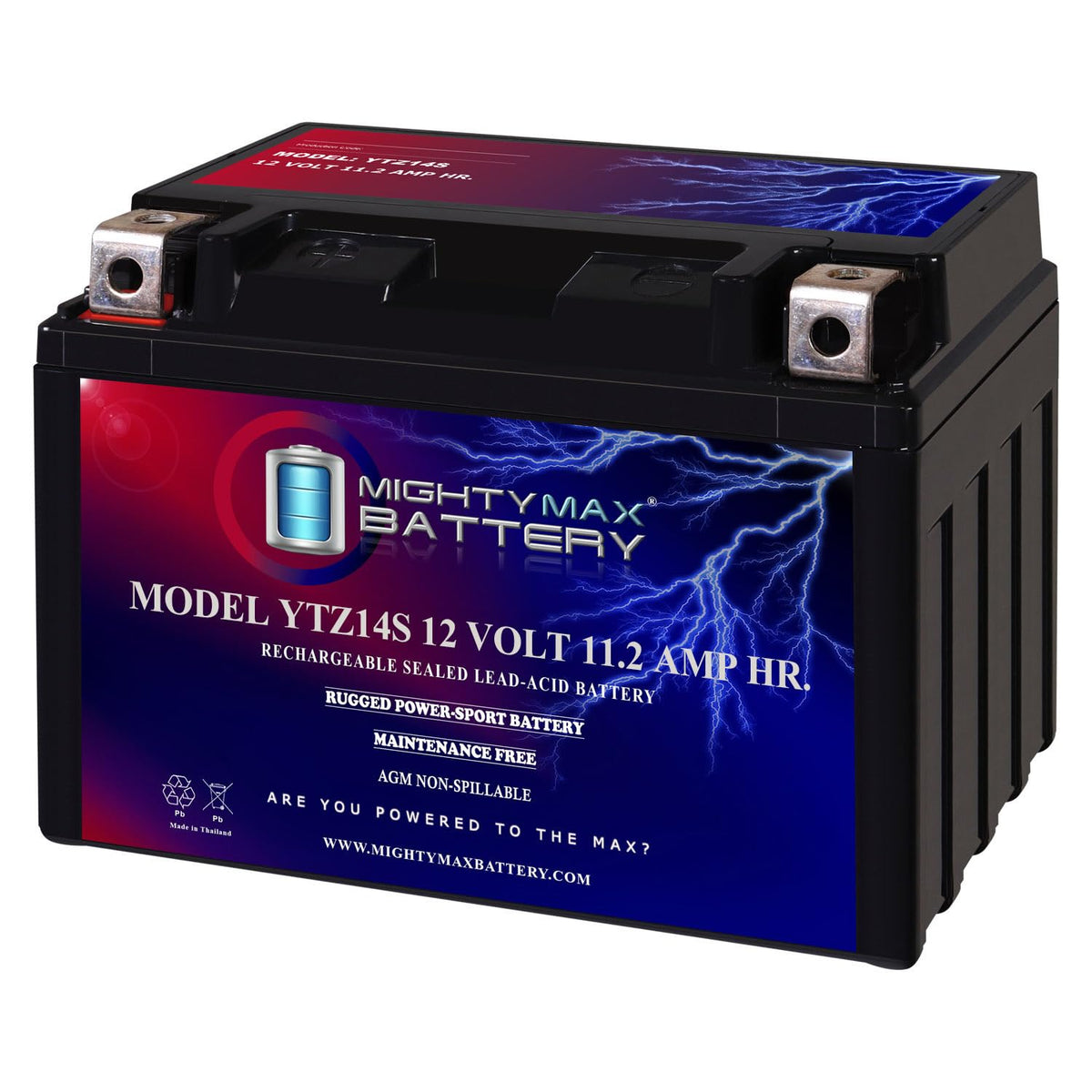 12 Volt 11.2 AH 230 CCA Rechargeable Maintenance Free SLA AGM Motorcycle Battery J4366