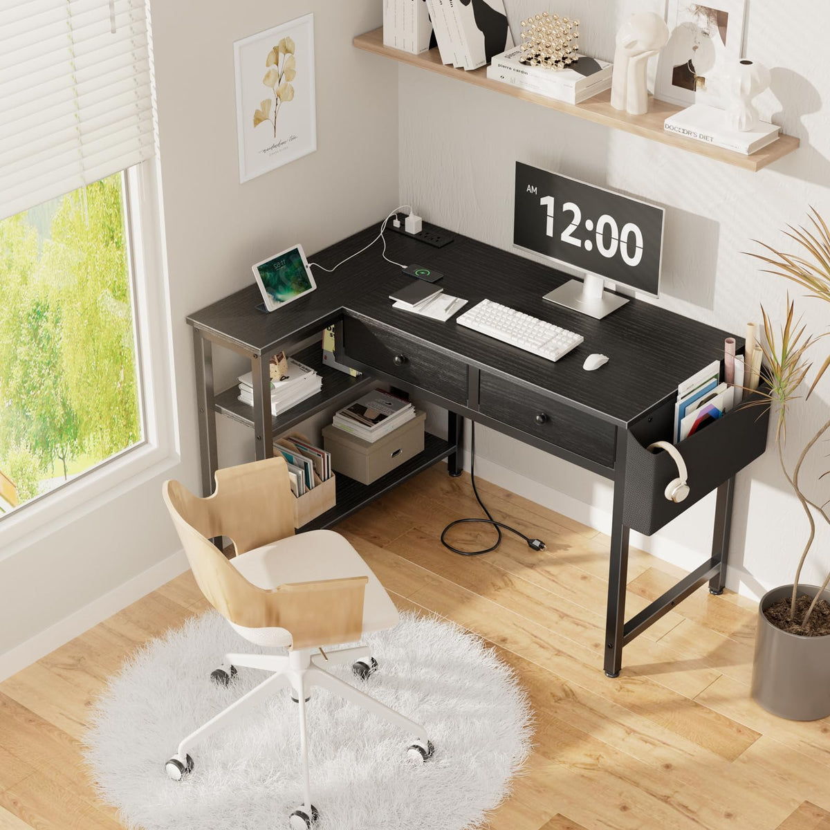 Black Corner Desk M351