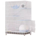 White 4-Tier Collapsible Lockable Wire Cat Ferret Habitat Crate with Casters A29158