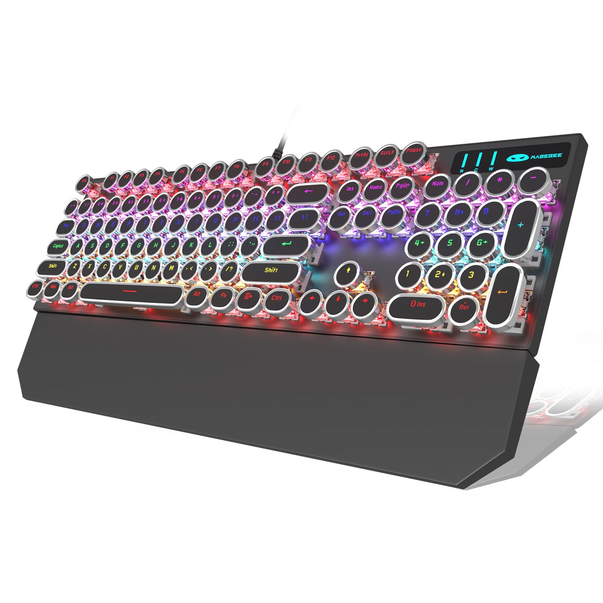 Black Retro Mechanical Gaming Keyboard with RGB Backlit X6514