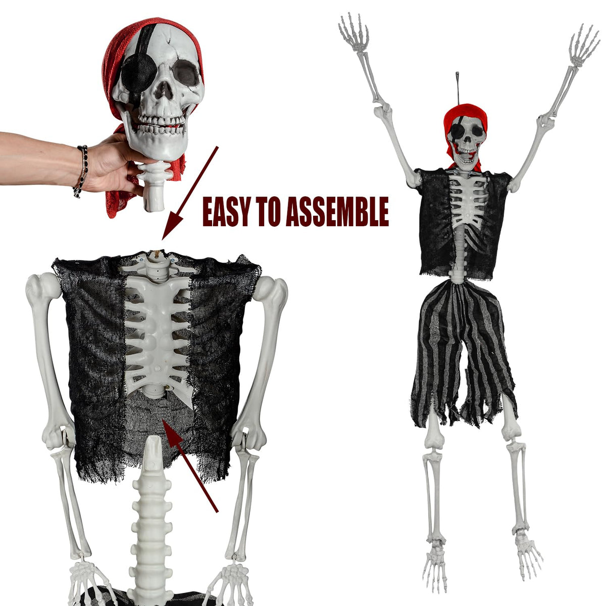 5.4ft Life Size Pirate Skeleton with Movable Joints S980