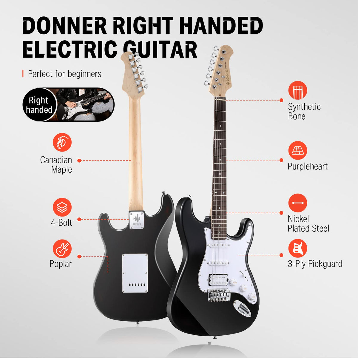 39 Inch Electric Guitar Beginner Kit Y866