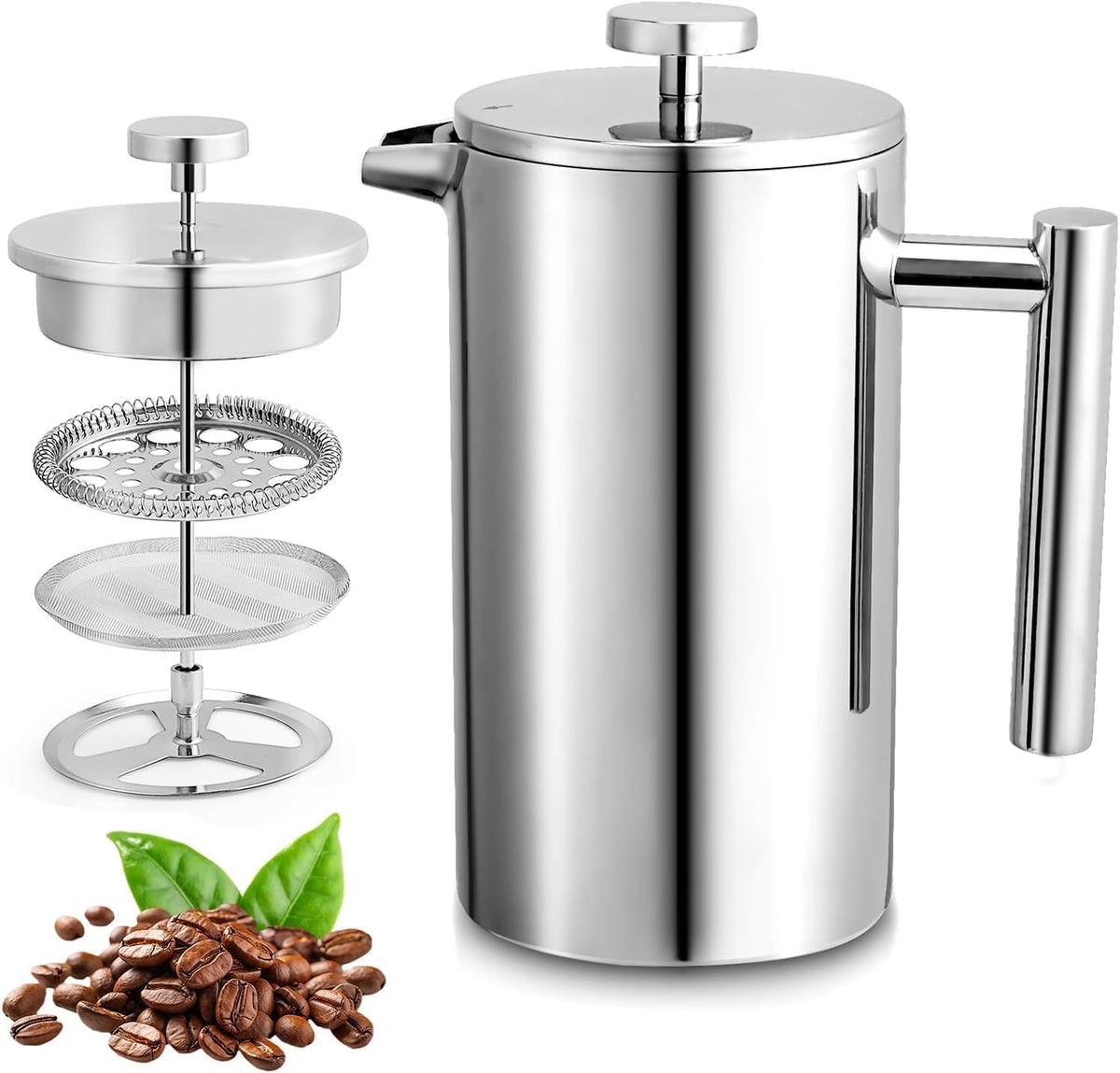Small 12oz Stainless Steel Insulated French Press W6795