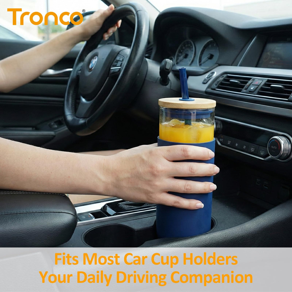 24 oz Glass Tumbler with Lids and Straw N82787