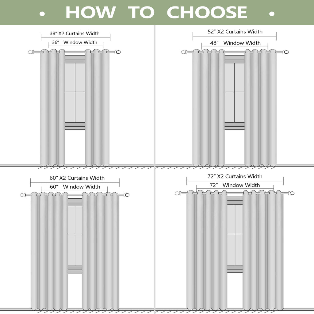 Blackout Curtains 72 Inch Extra Wide 2 Panels X26362