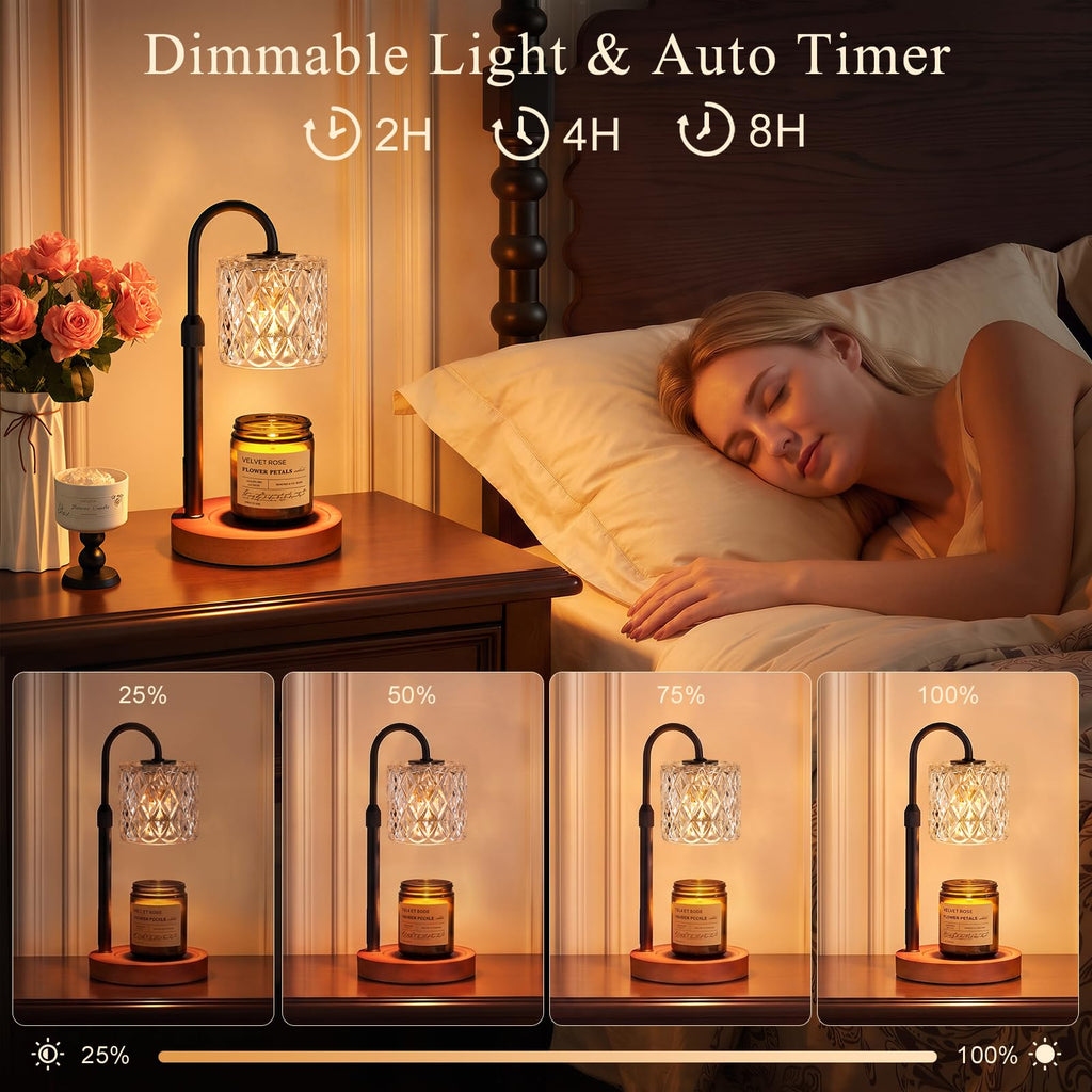 Walnut Candle Warmer Lamp with Timer C763