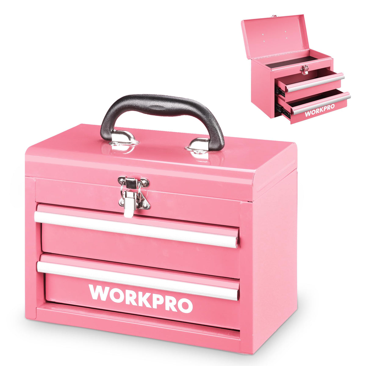 Portable Mini Metal Tool Box with 2 Drawers V699358