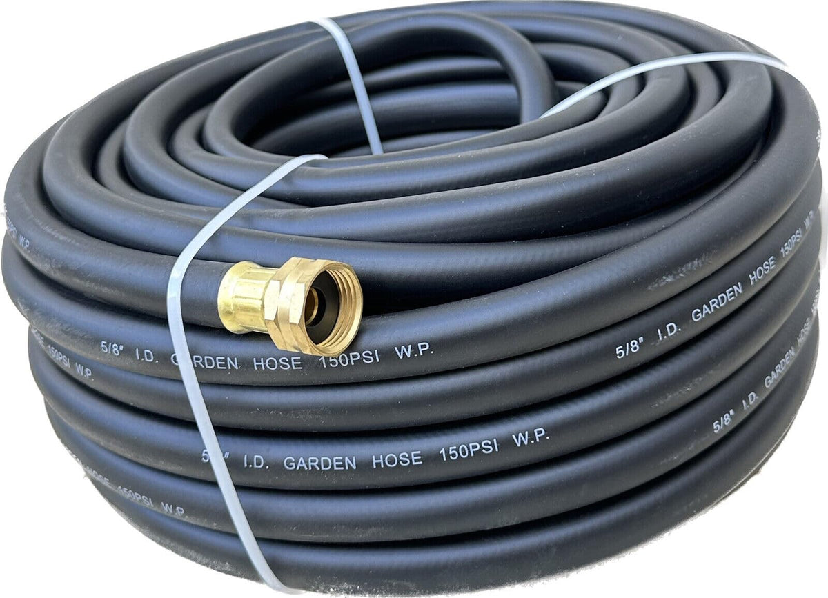 100 ft x 5/8" Black Rubber Garden Hose Q84605
