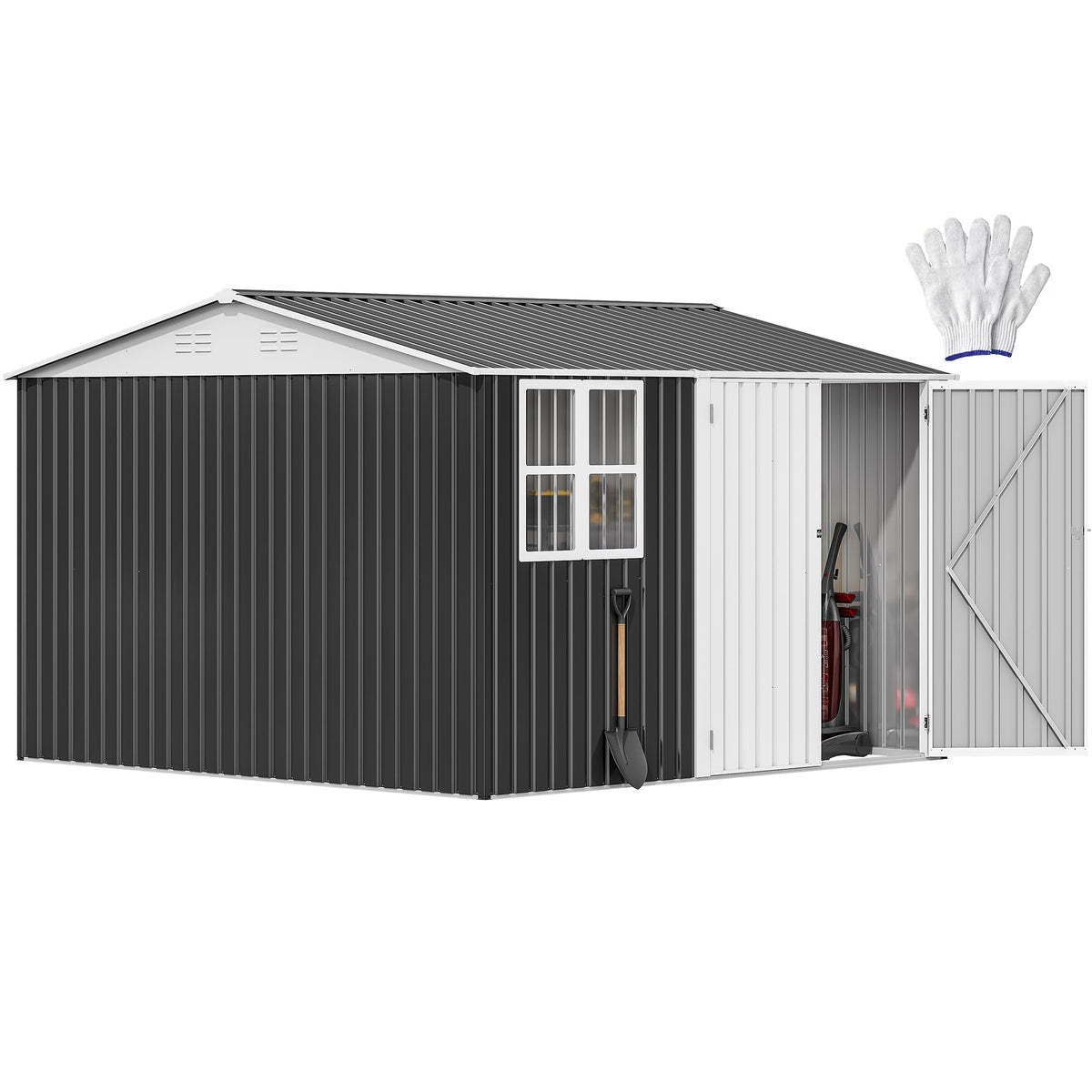 10' x 10' Waterproof Metal Outdoor Storage Shed T966
