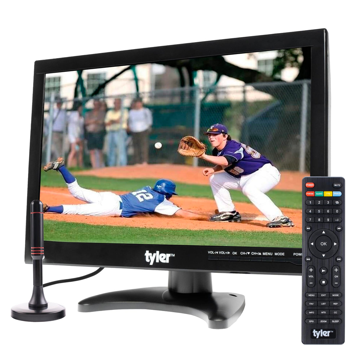 14” Portable LCD TV Monitor 1080P Rechargeable Battery Operated with Remote Control B6782