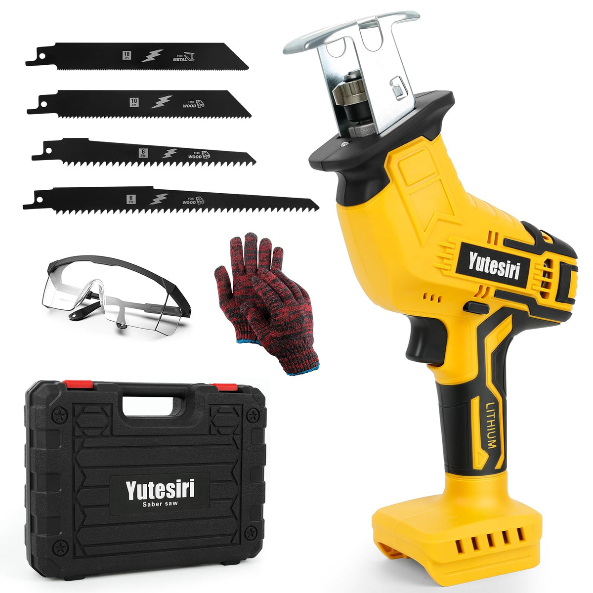 Cordless Reciprocating Saw, 0-3000SPM Variable Speed, 4 Saw Blades L69624