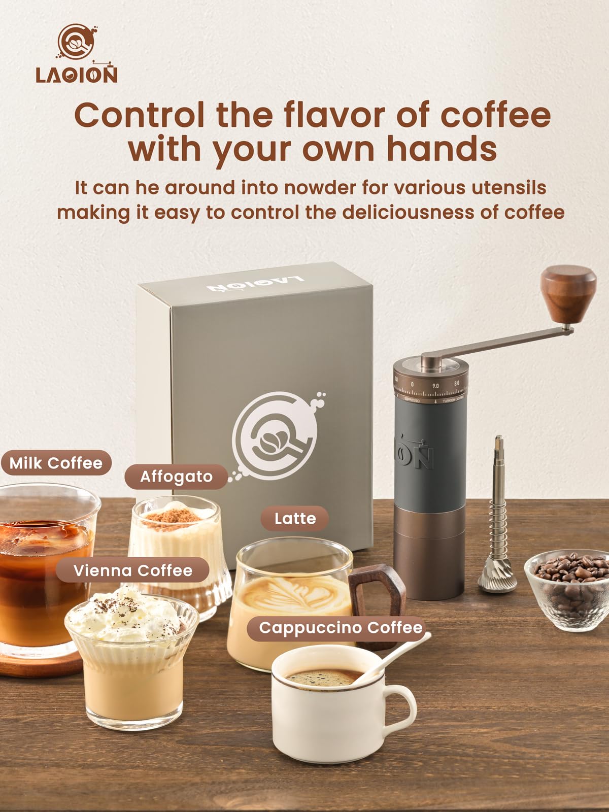 Manual Coffee Grinder with Straight Handle A34366