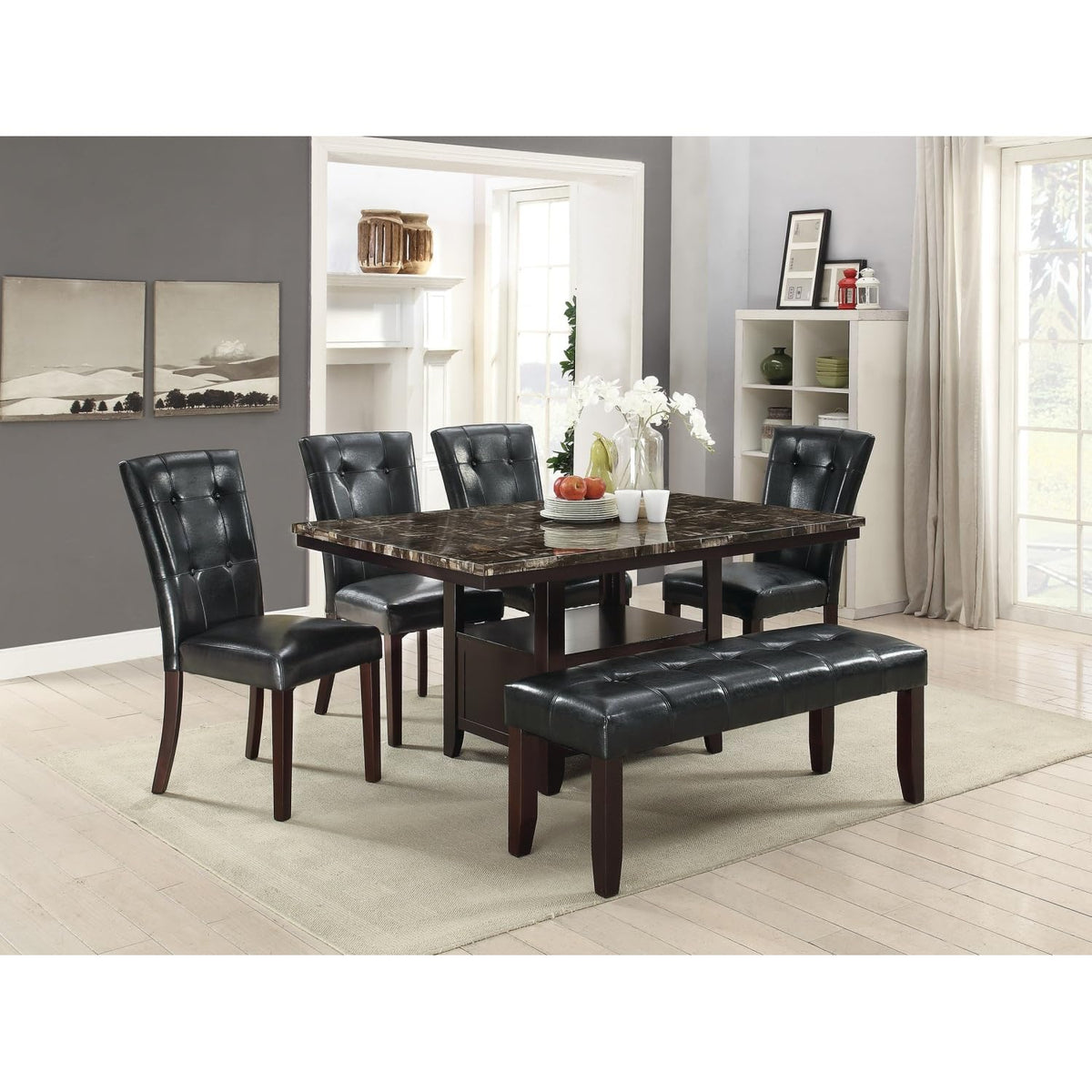 Black Faux Leather Dining Chairs Set of 2 X594787