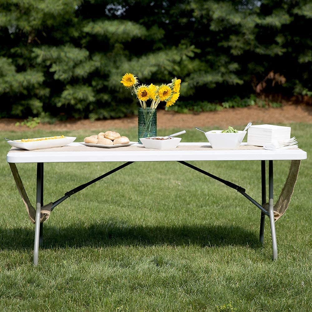 6ft White Plastic Folding Table Z15029