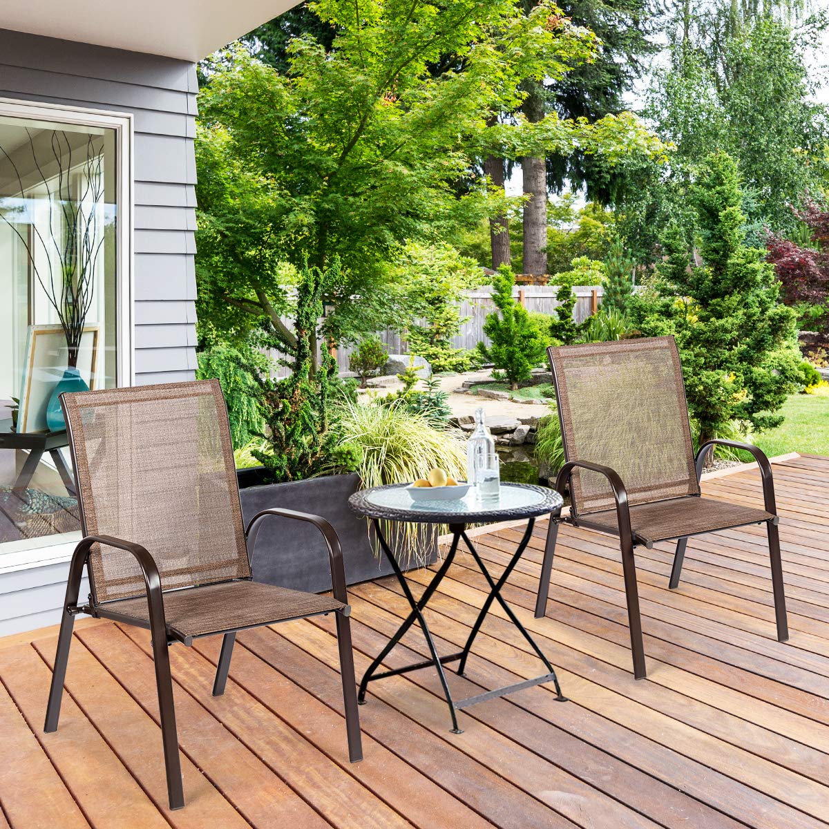 2 Piece Outdoor Patio Chairs with Breathable Fabric P91839