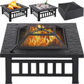 32in Square Metal Fire Pit Table X1198