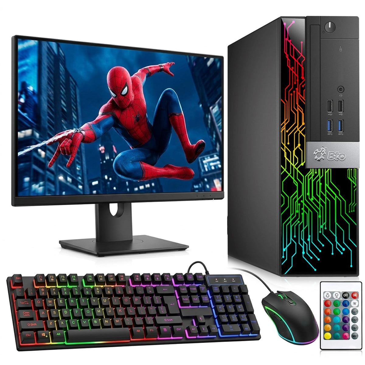 RGB Gaming PC with 24 Inch Monitor Intel i5 16GB RAM 512GB SSD S969