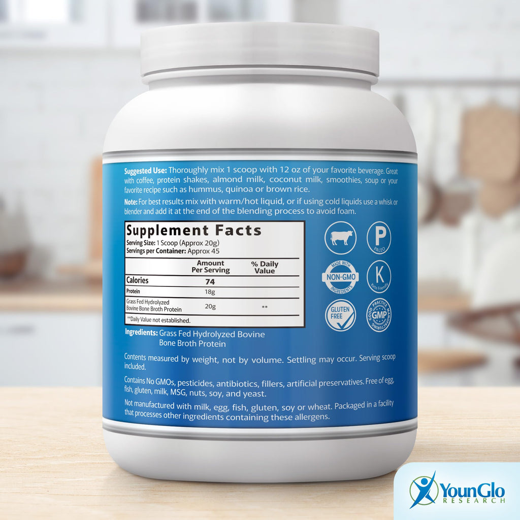 Beef Protein Powder 2 lb 4 PK Unflavored Grass Fed R686414