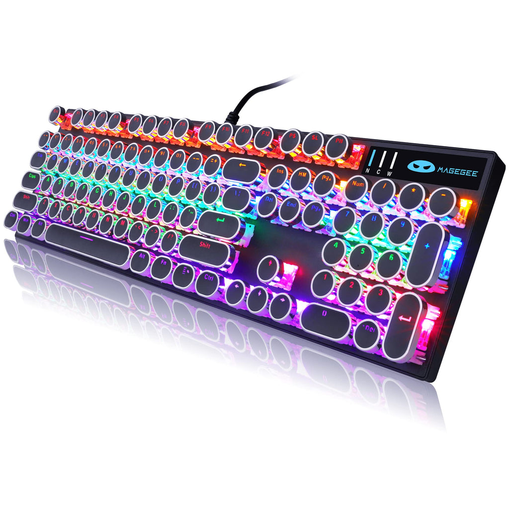 Black Retro Mechanical Gaming Keyboard with RGB Backlit X6514