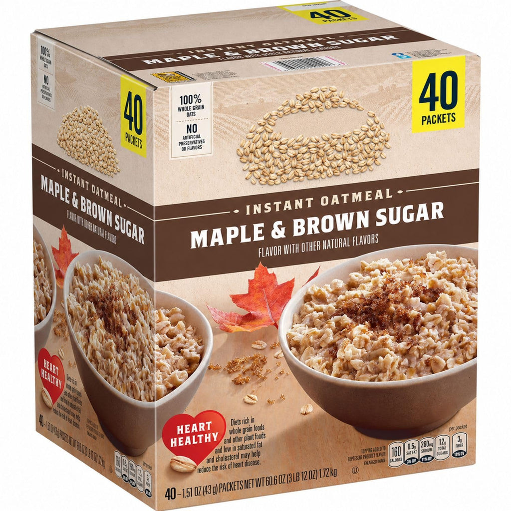 Maple & Brown Sugar Instant Oatmeal Cereal, 40 Count R48192