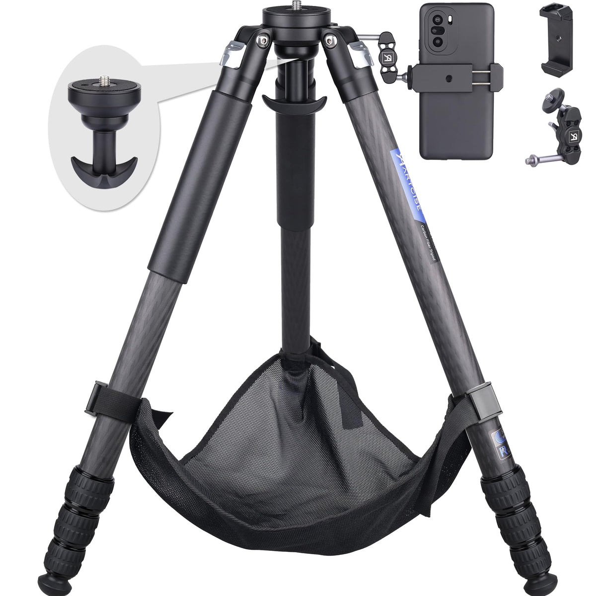 Carbon Fiber 32mm Tube Camera Tripod with 65mm Bowl Adapter U383