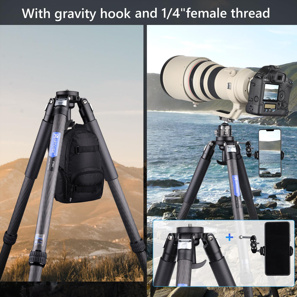 Carbon Fiber 32mm Tube Camera Tripod with 65mm Bowl Adapter U383