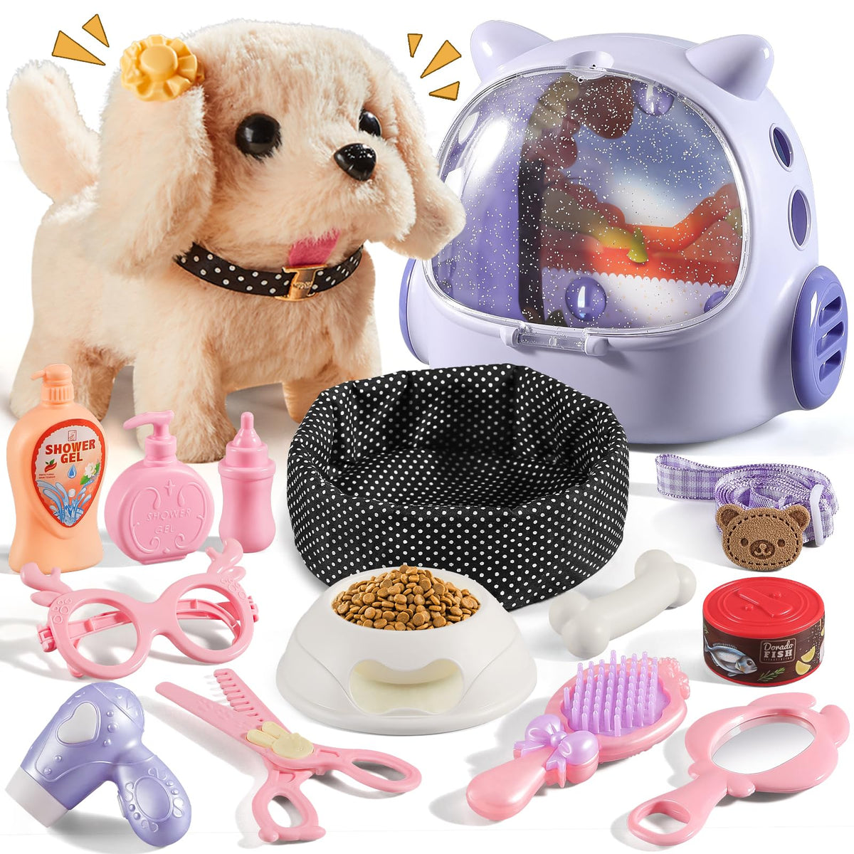 16 Pcs Robot Dog Toys for Girls T324