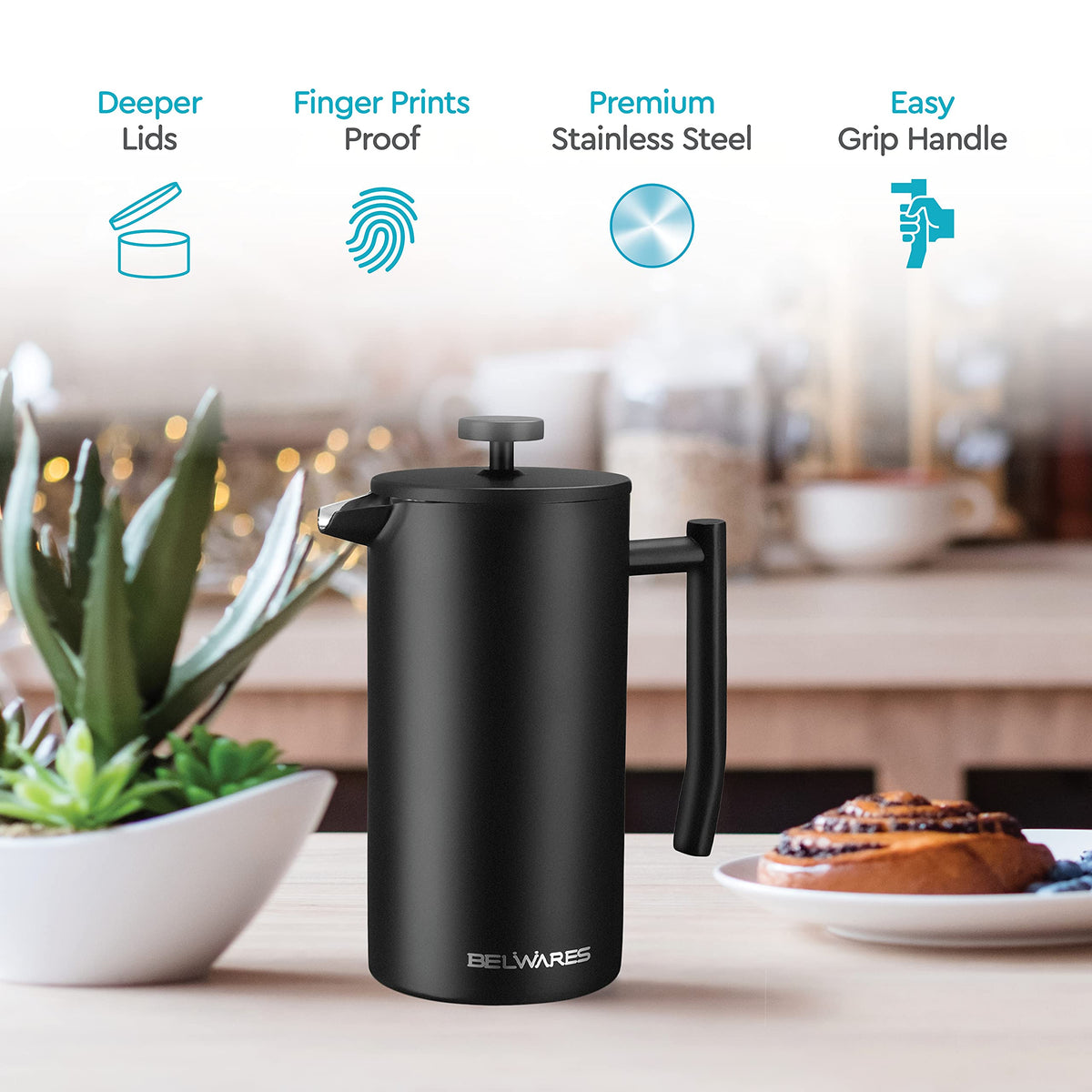 Insulated French Press Coffee Maker 50oz Z44407