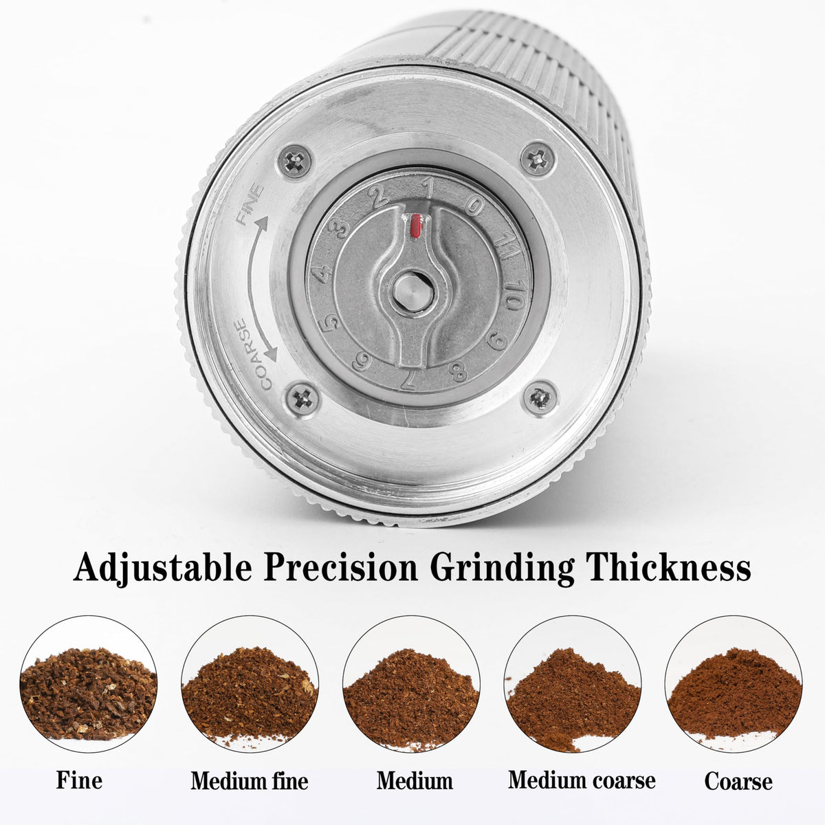 Portable Electric Burr Coffee Grinder, Stainless Steel Burrs, Grey G940998