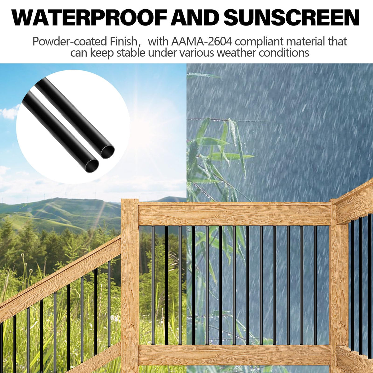 51 Pack 36" Black Aluminum Deck Balusters J575794