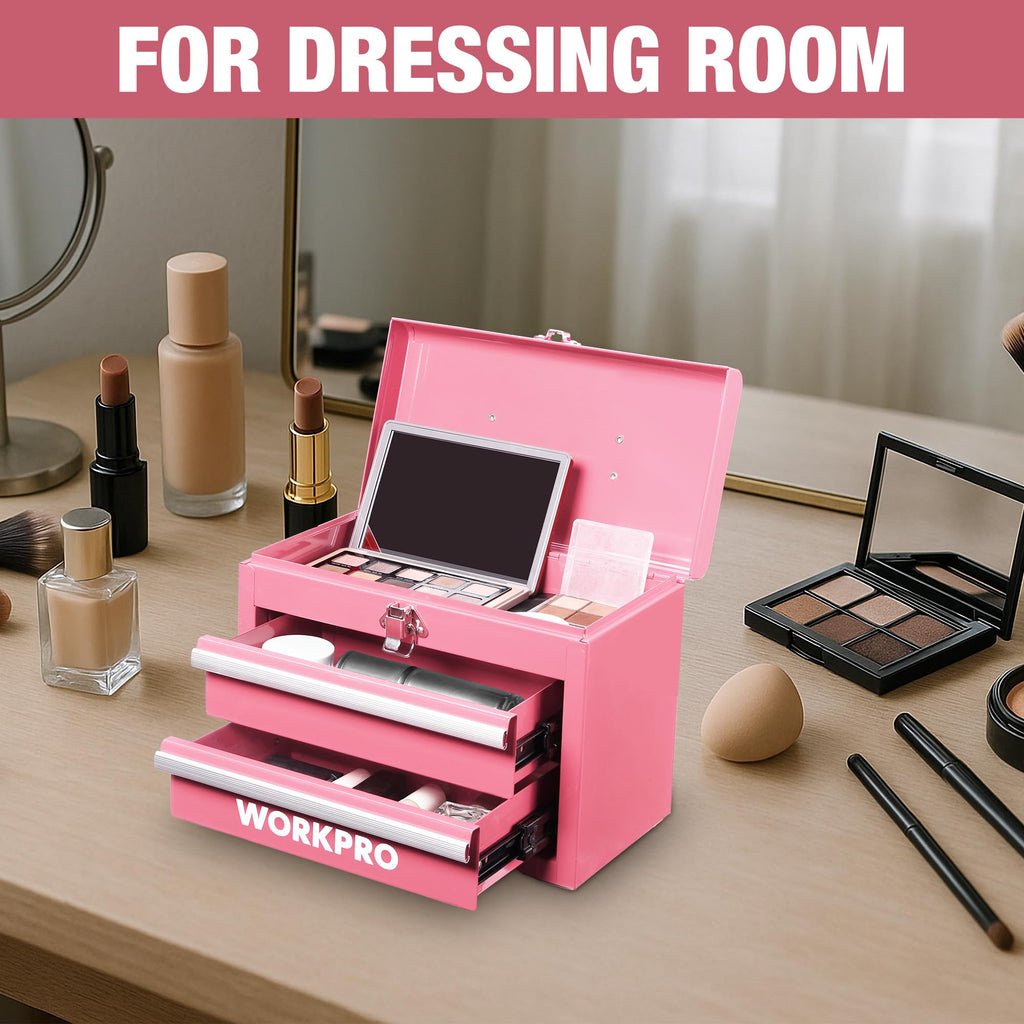 Portable Mini Metal Tool Box with 2 Drawers V699358