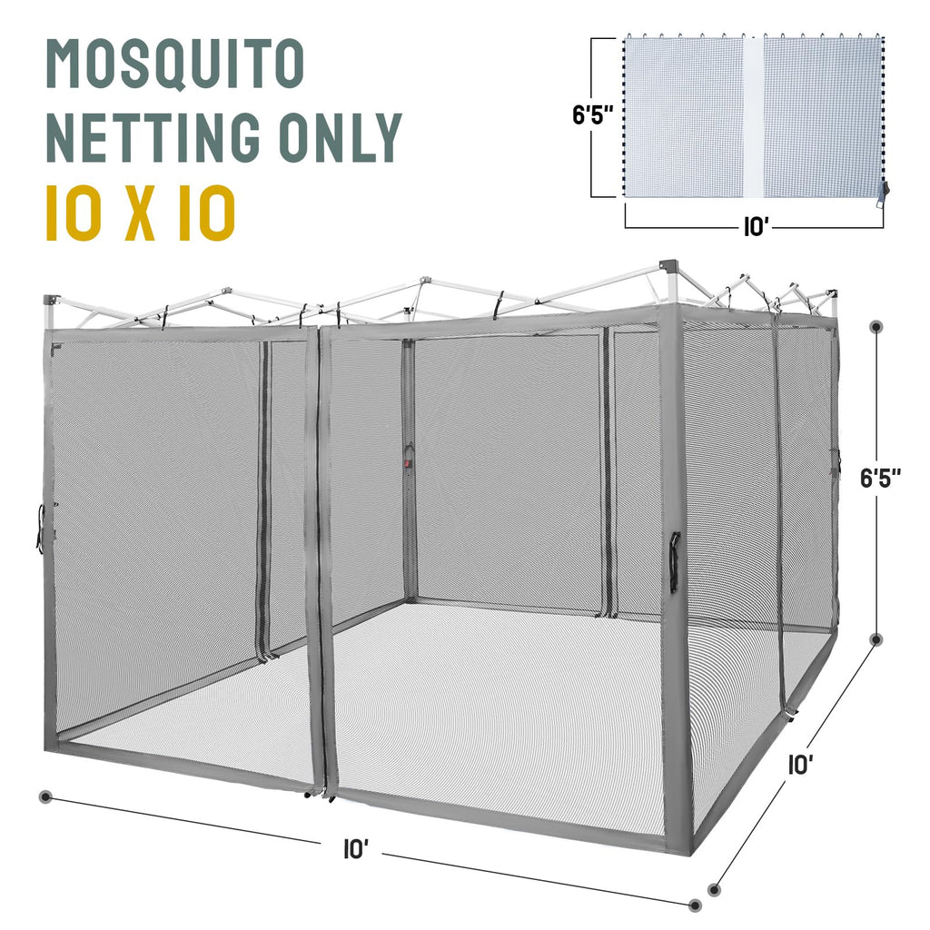 Gazebo Replacement Mosquito Netting 10 x 10ft Grey S967953