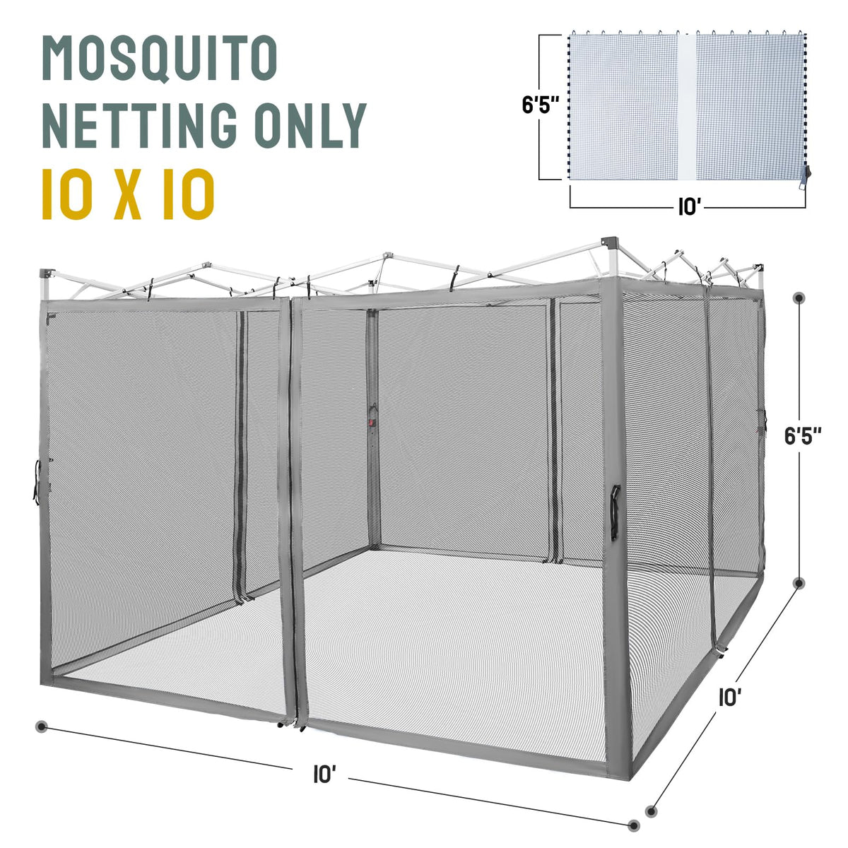 Gazebo Replacement Mosquito Netting 10 x 10ft Grey S967953