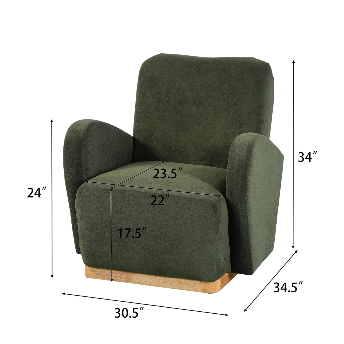 Olive Green Velvet Upholstered Accent Chair Set of 2 A3440