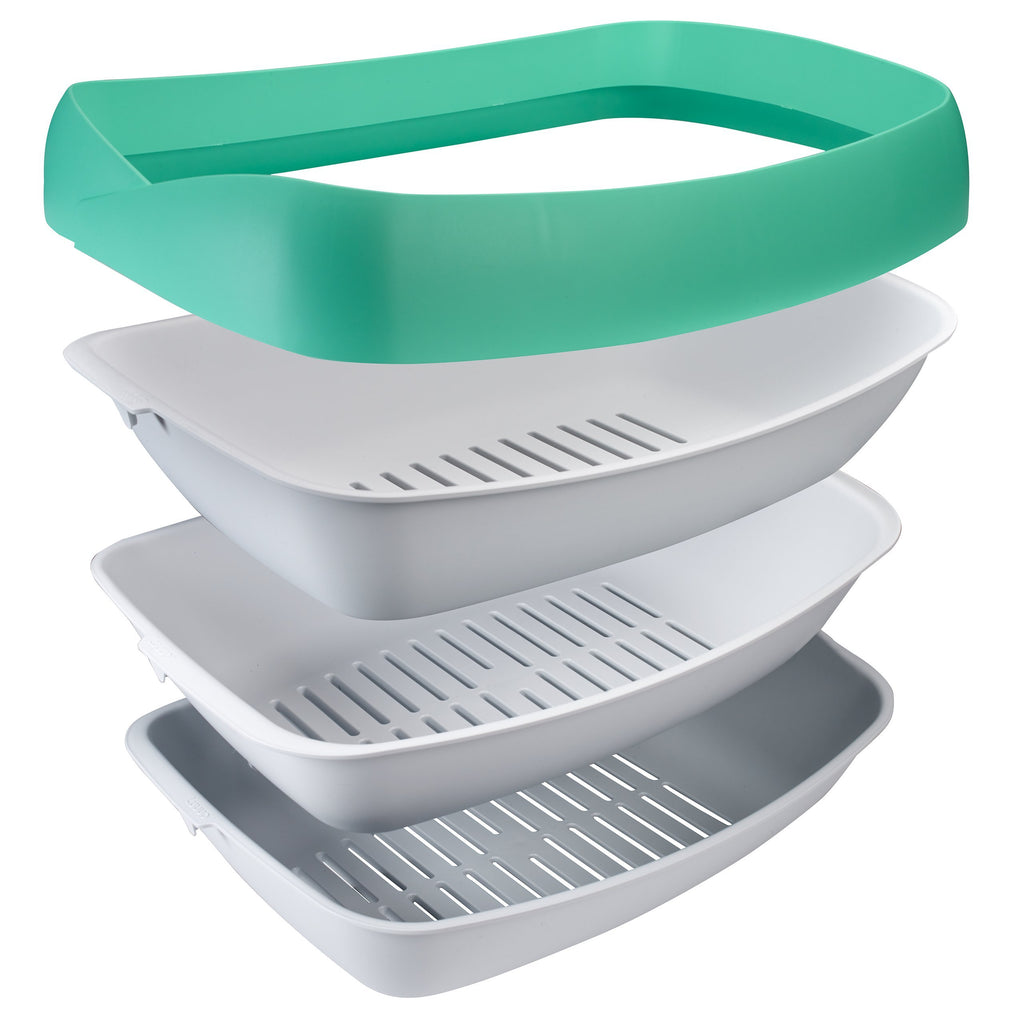 3 Sifting Tray Cat Litter Box with Non-Stick Coating V13935