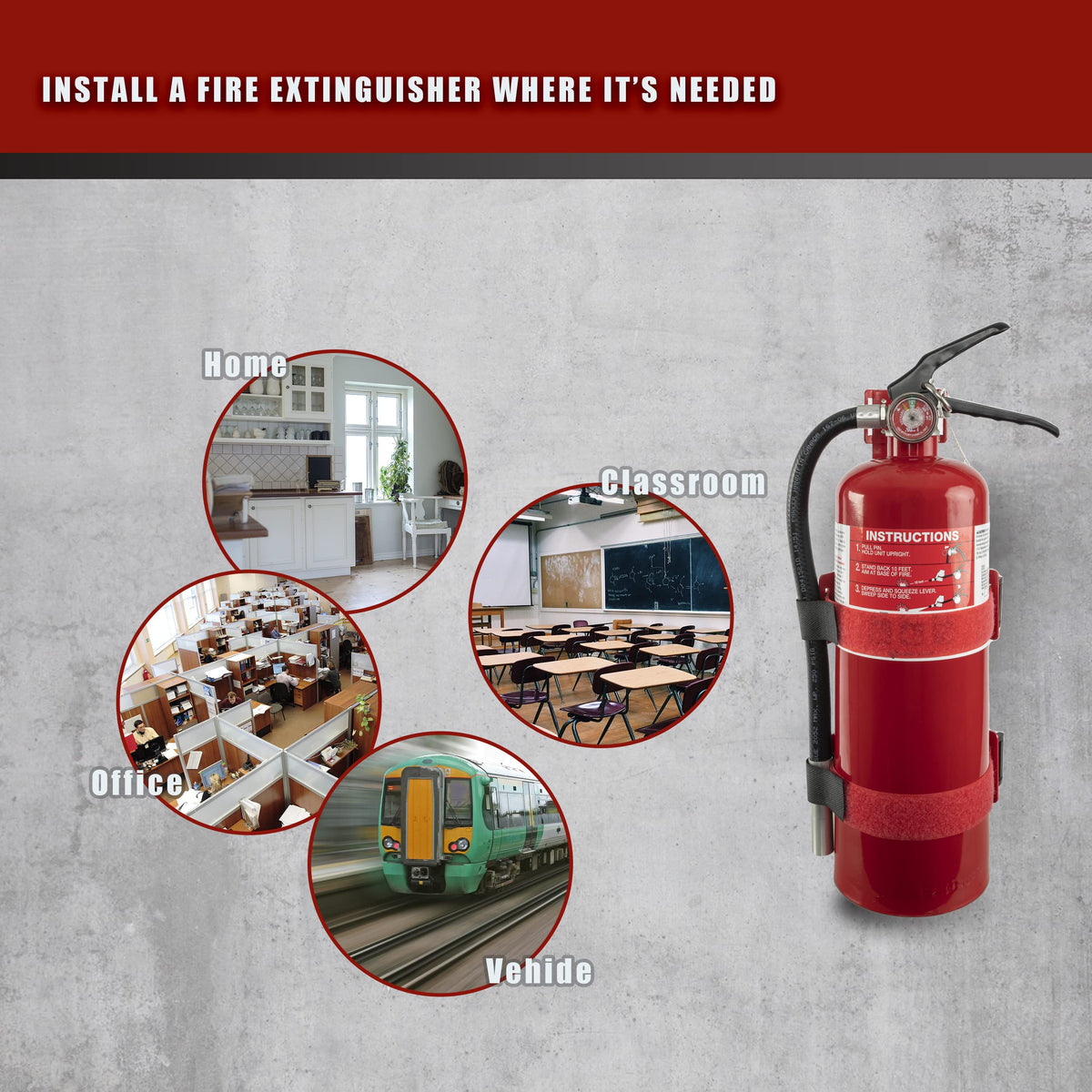 Fire Extinguisher Mounting Bracket for 2.5lb & 5lb Extinguishers U9882