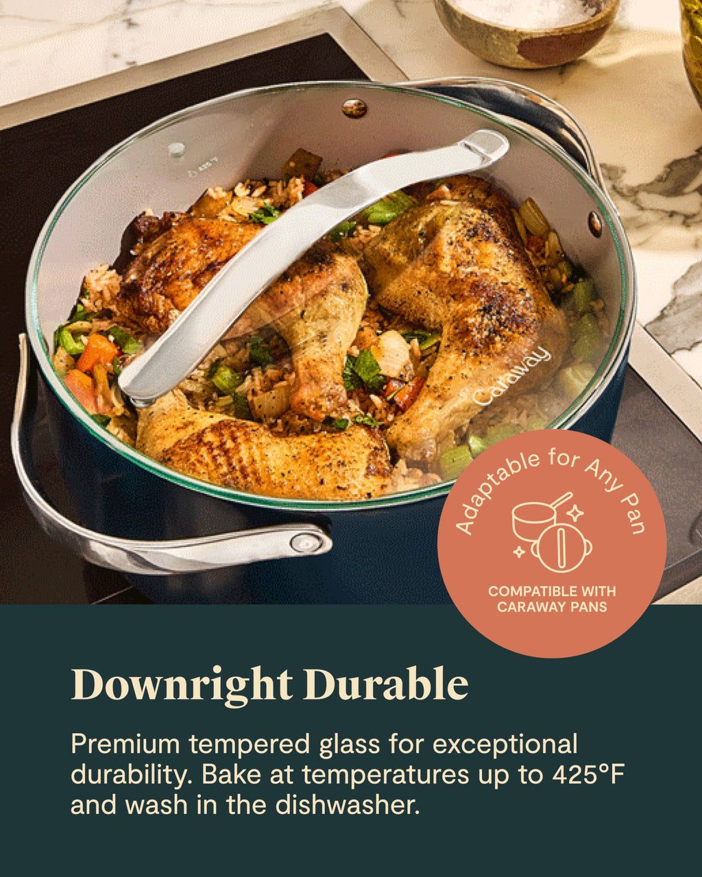 10.5" Tempered Glass Lid for Pots and Pans N421687